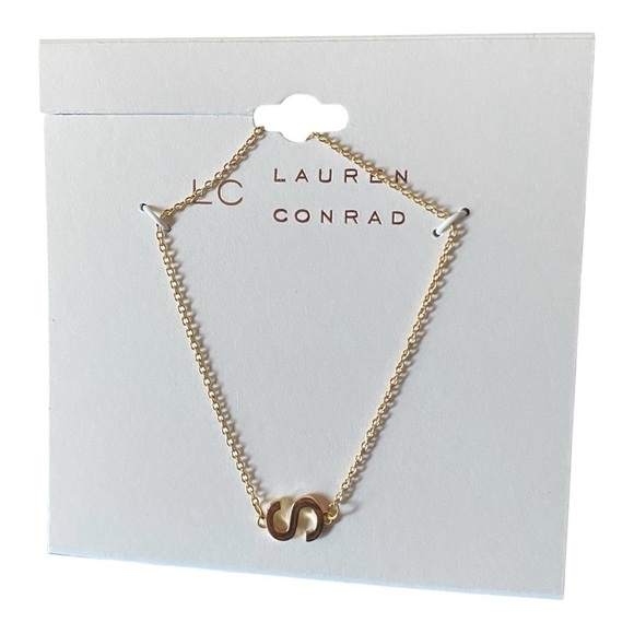 🎄CHRISTMAS GIFTS🎄 NWT-LC LAUREN CONRAD-GOLD TONE BRACELET WITH INITIAL “S” - Picture 1 of 2